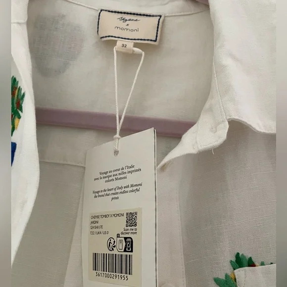 Sézane x Momoni Collaboration Tomboy Shirt NWT in Size 0 - Picture 7 of 9